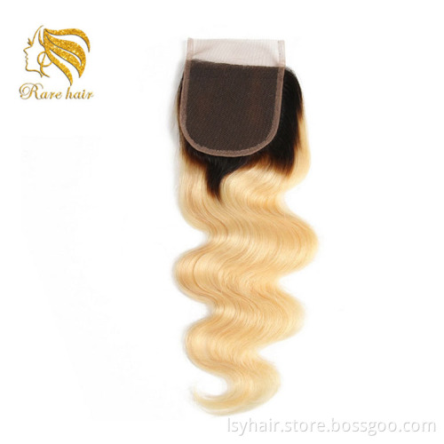1B 613 Blonde Ombre Color Remy Brazilian  Hair Weave Bundles With Ear to Ear Lace Frontal